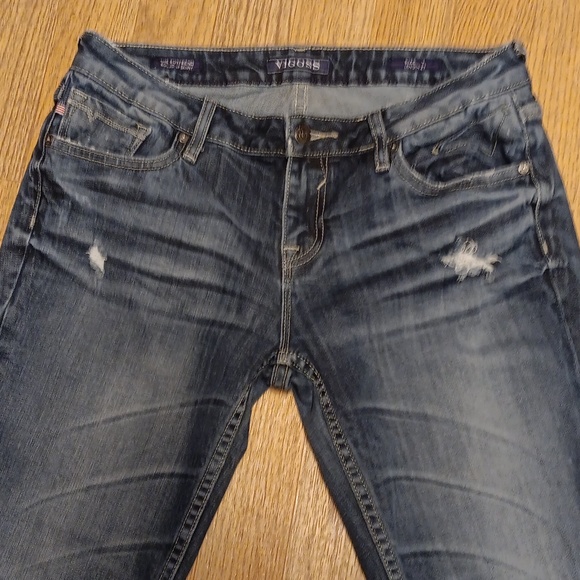 VIGOSS DESTROYED SKINNY BLUE JEANS - Picture 2 of 8